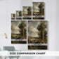 Size comparison chart for canvas art prints, showing multiple size options.