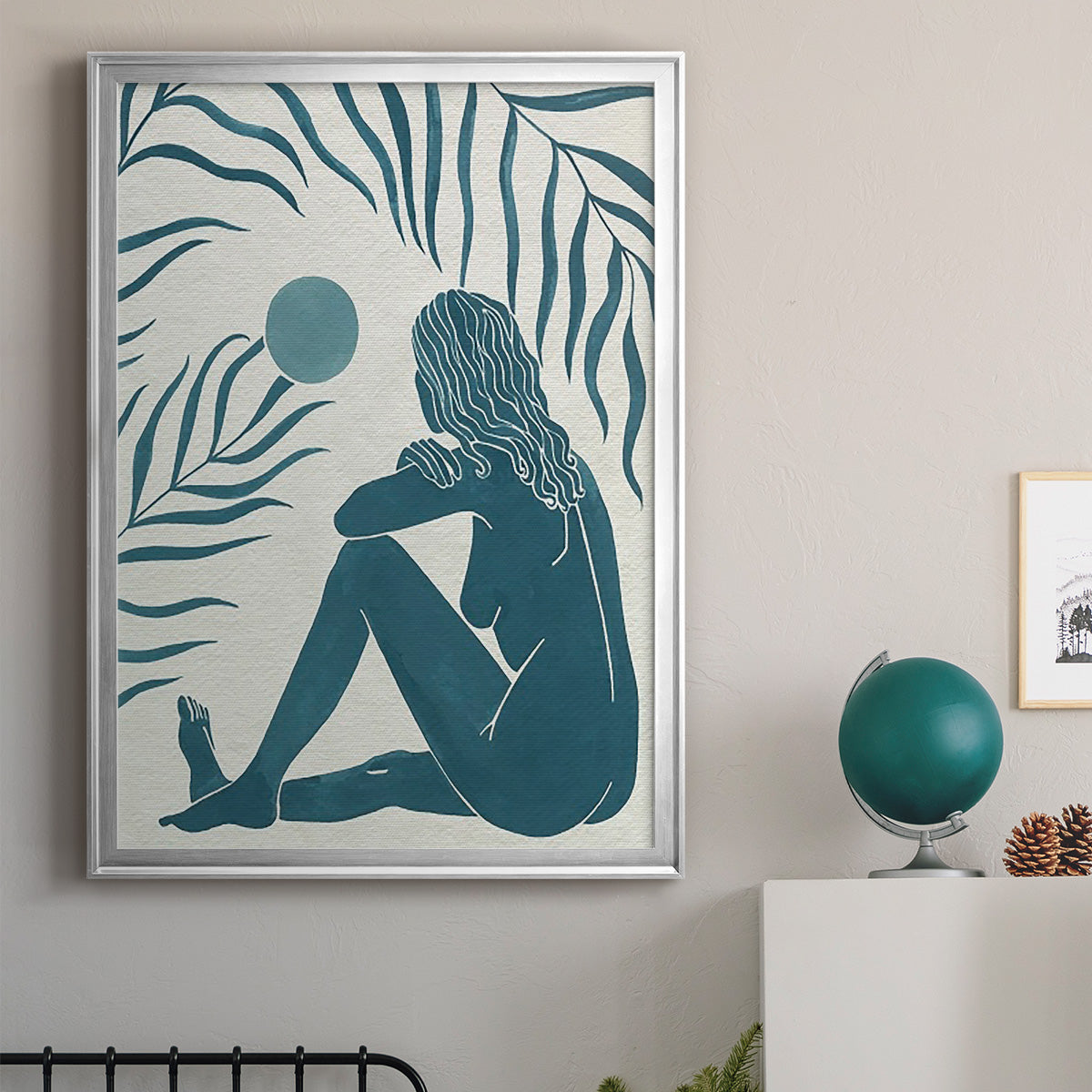 Moon Gazer II - Modern Framed Canvas Print