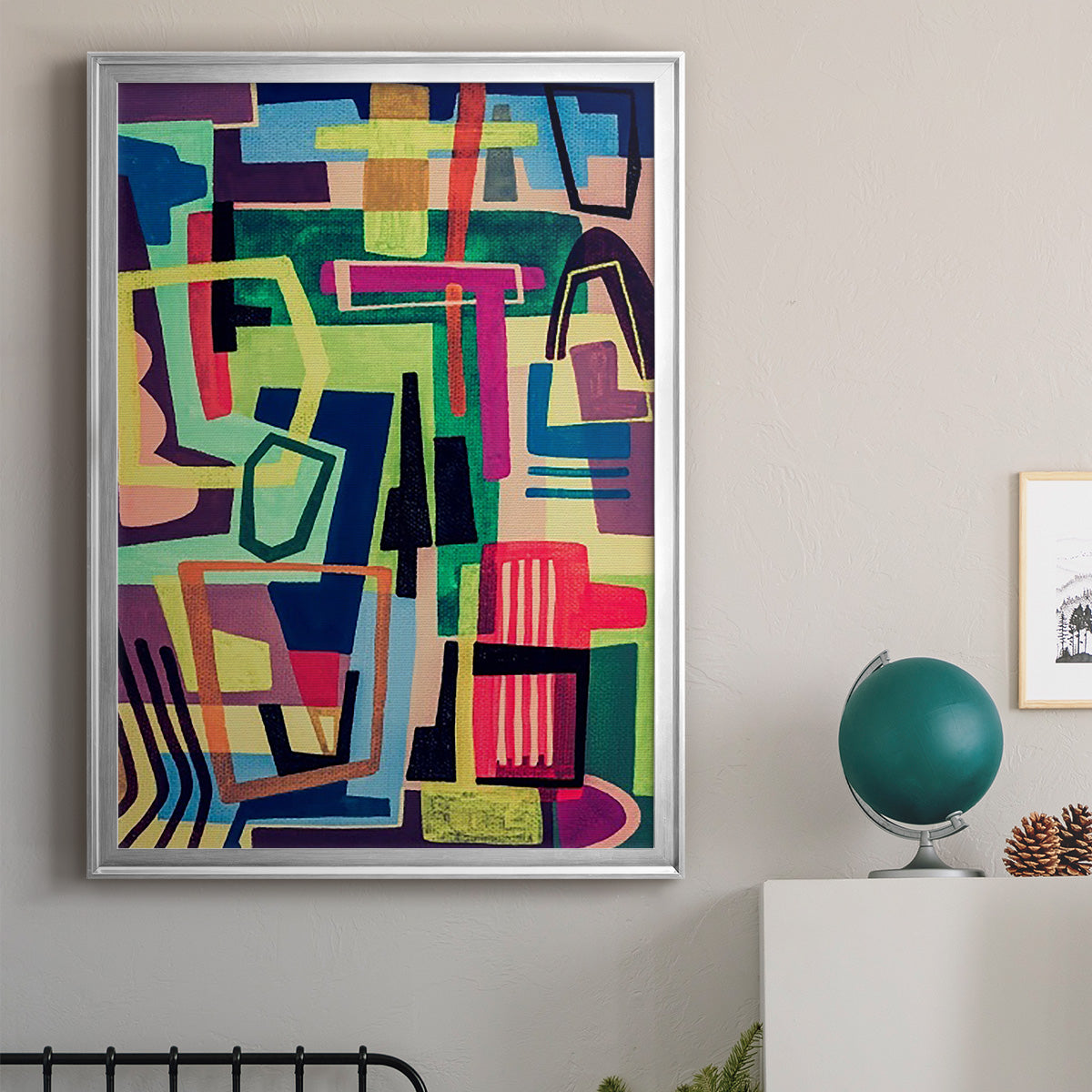 Connected Colors I - Modern Framed Canvas Print