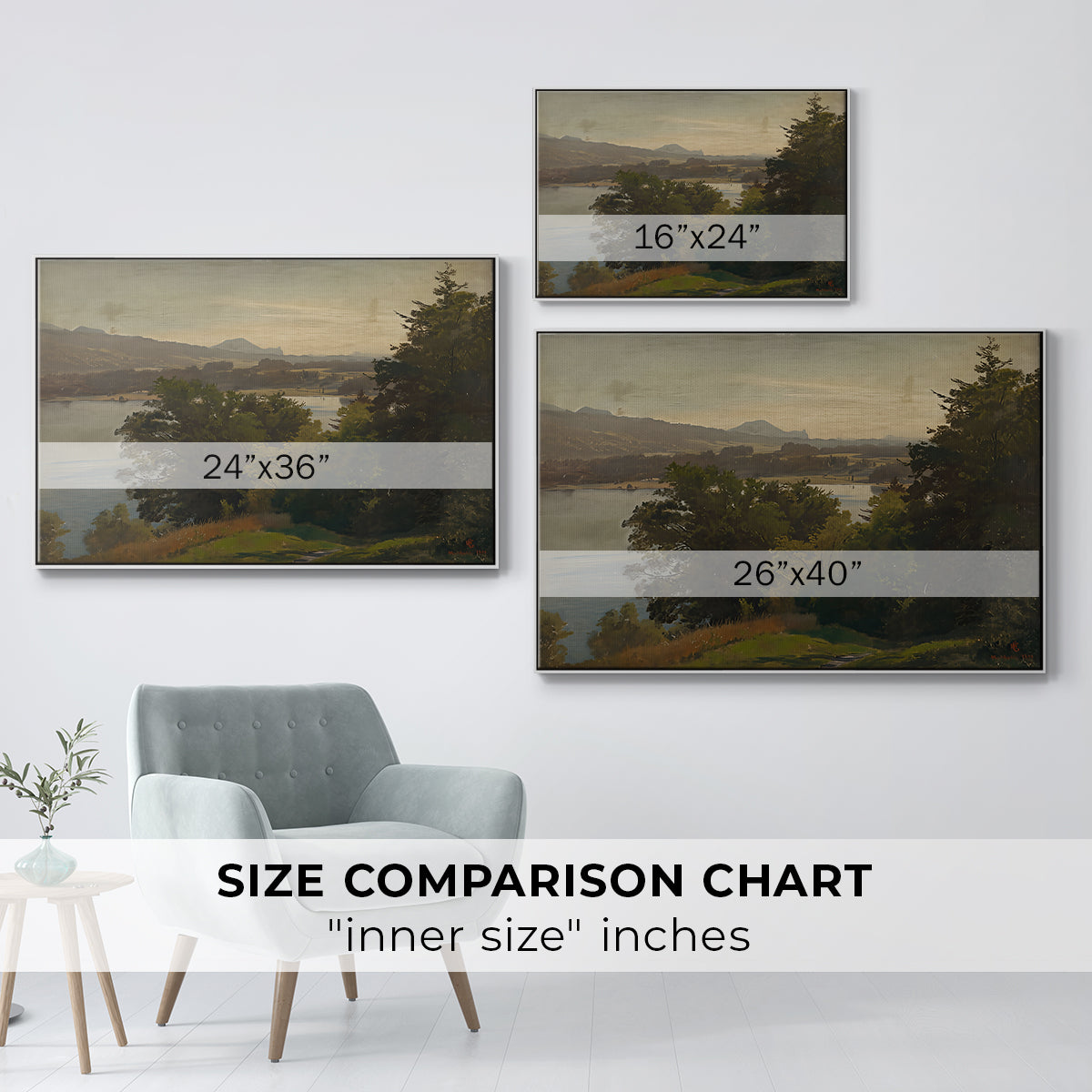 View of the Mondsee, 1870 - Floater Framed Canvas Print
