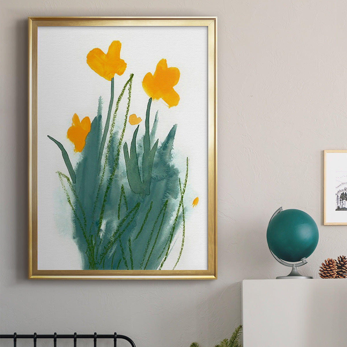 Daffodil Bunch I - Modern Framed Canvas Print