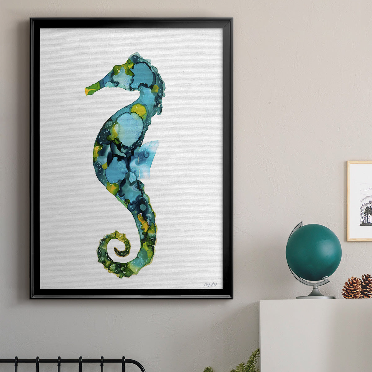 Seahorse - Modern Framed Canvas Print