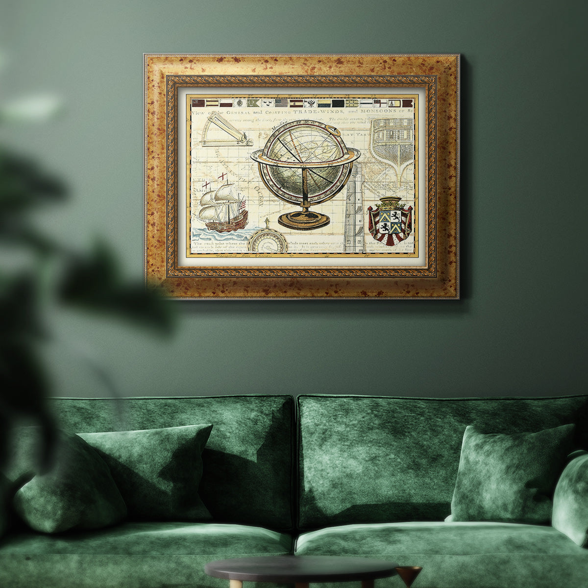 Nautical Map II Premium Framed Canvas- Ready to Hang