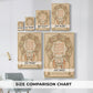 Size comparison chart for canvas art prints, showing multiple size options.