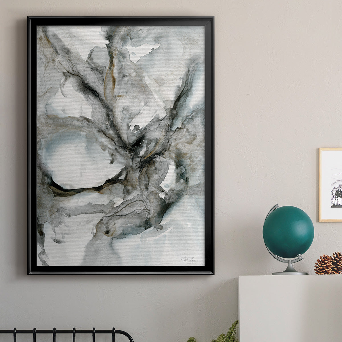 Marble Harmony - Modern Framed Canvas Print