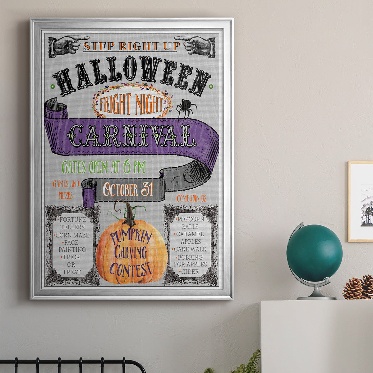 Carnival Sign - Modern Framed Canvas Print