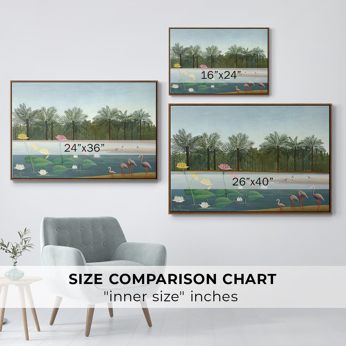 The Flamingoes (Les Flamants), 1907 - Floater Framed Canvas Print