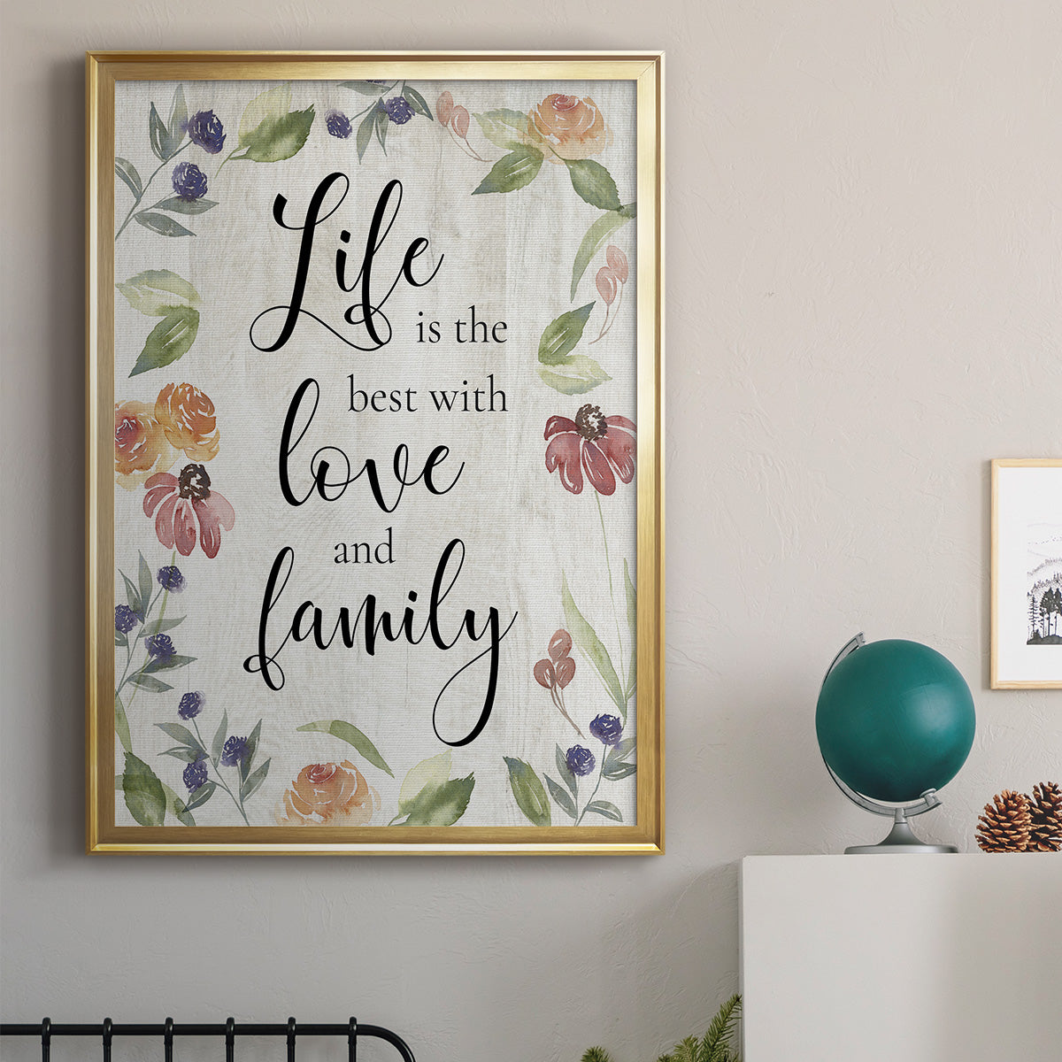 Life is the Best - Modern Framed Canvas Print