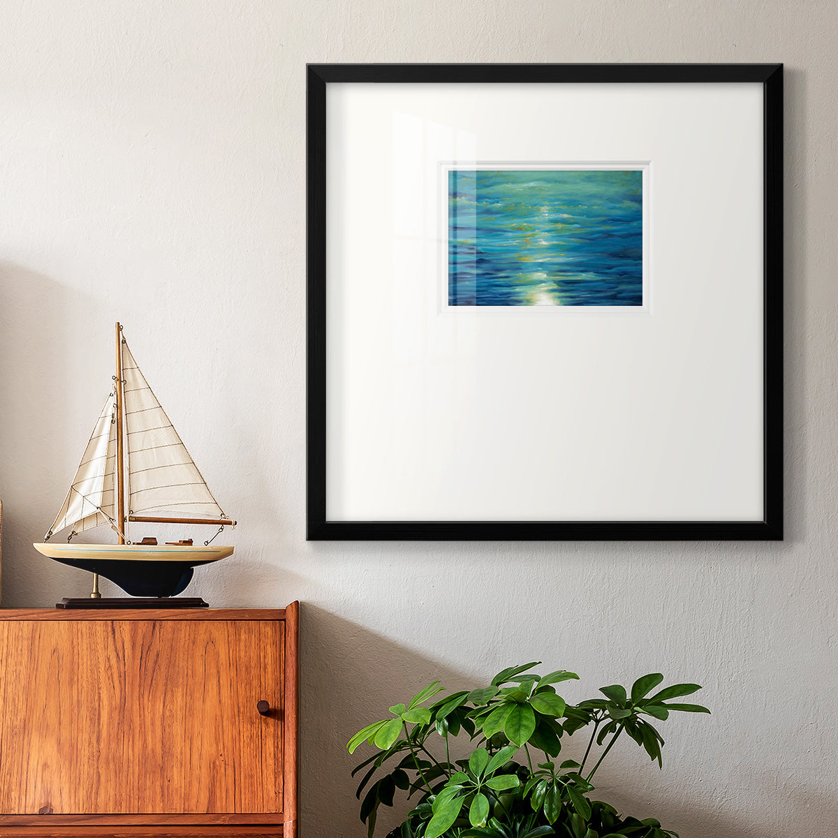 Deep Blue Premium Framed Print Double Matboard