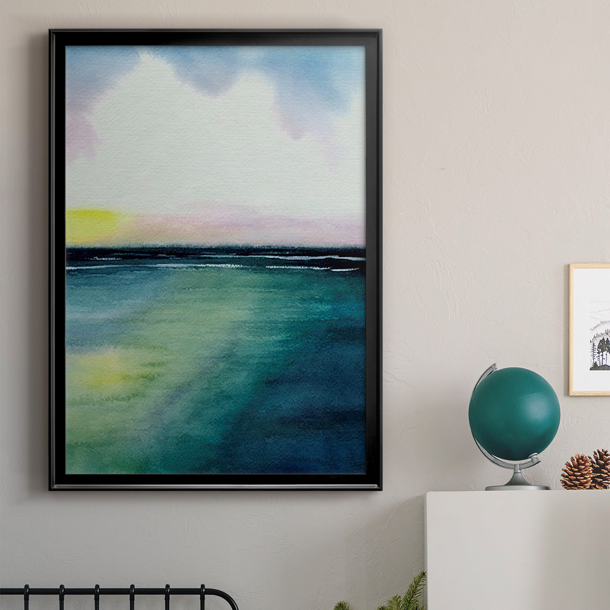 Sherbet Sunset Diptych II - Modern Framed Canvas Print