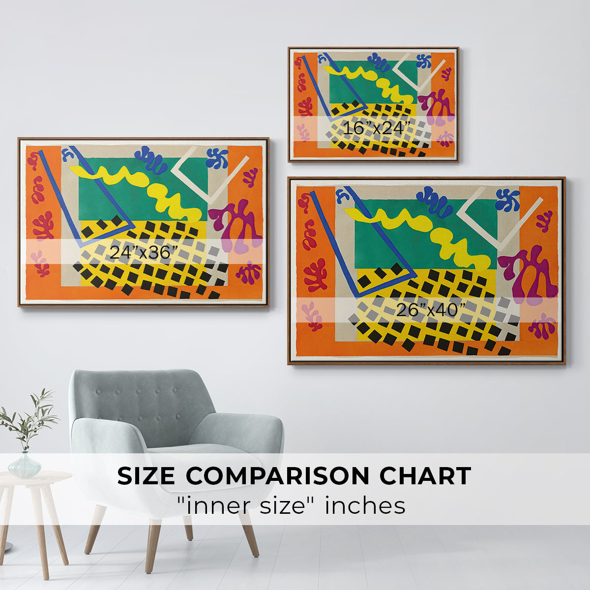 The Codomas (Les codomas), from Jazz, 1947 - Floater Framed Canvas Print