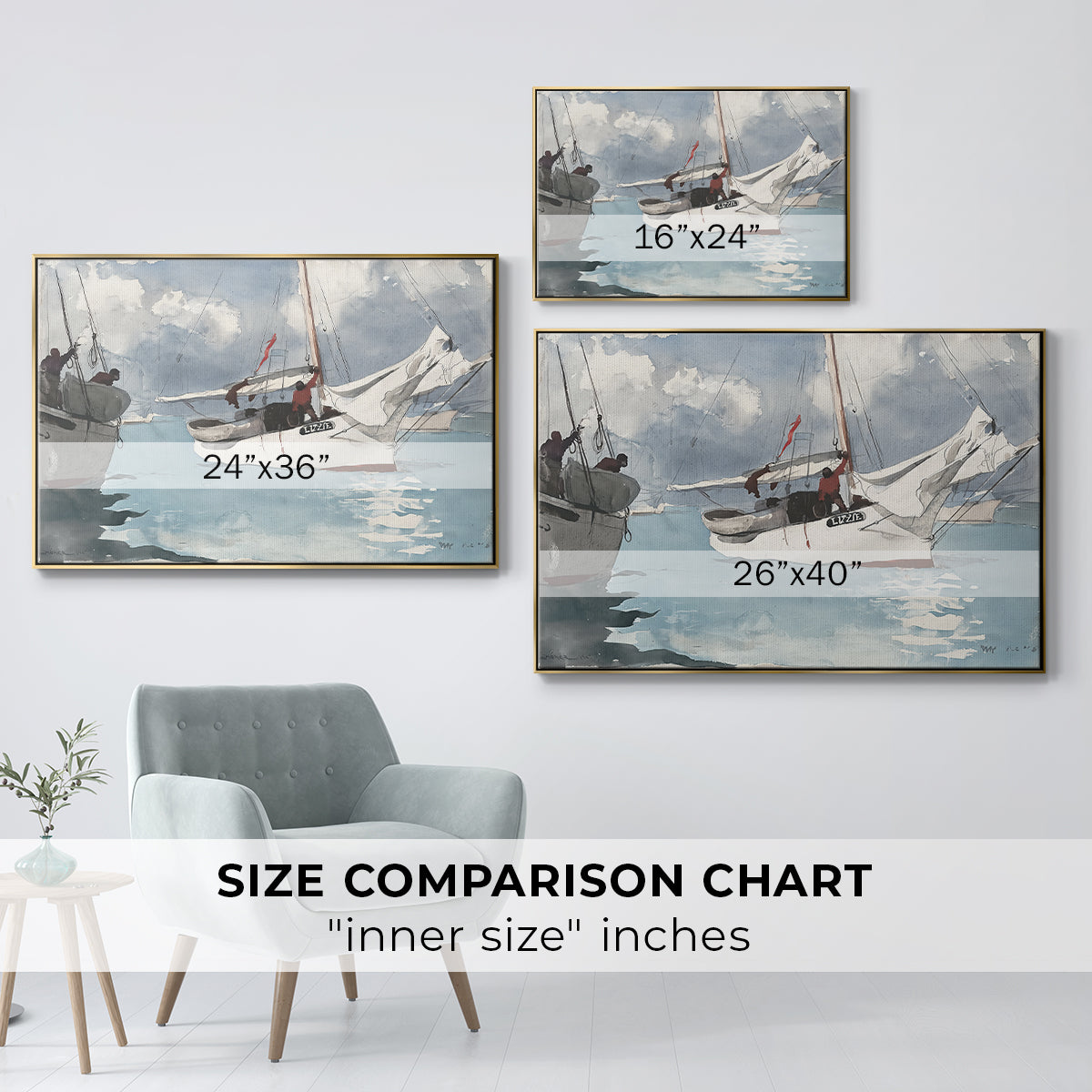 Fishing Boats, Key West, 1903 - Floater Framed Canvas Print