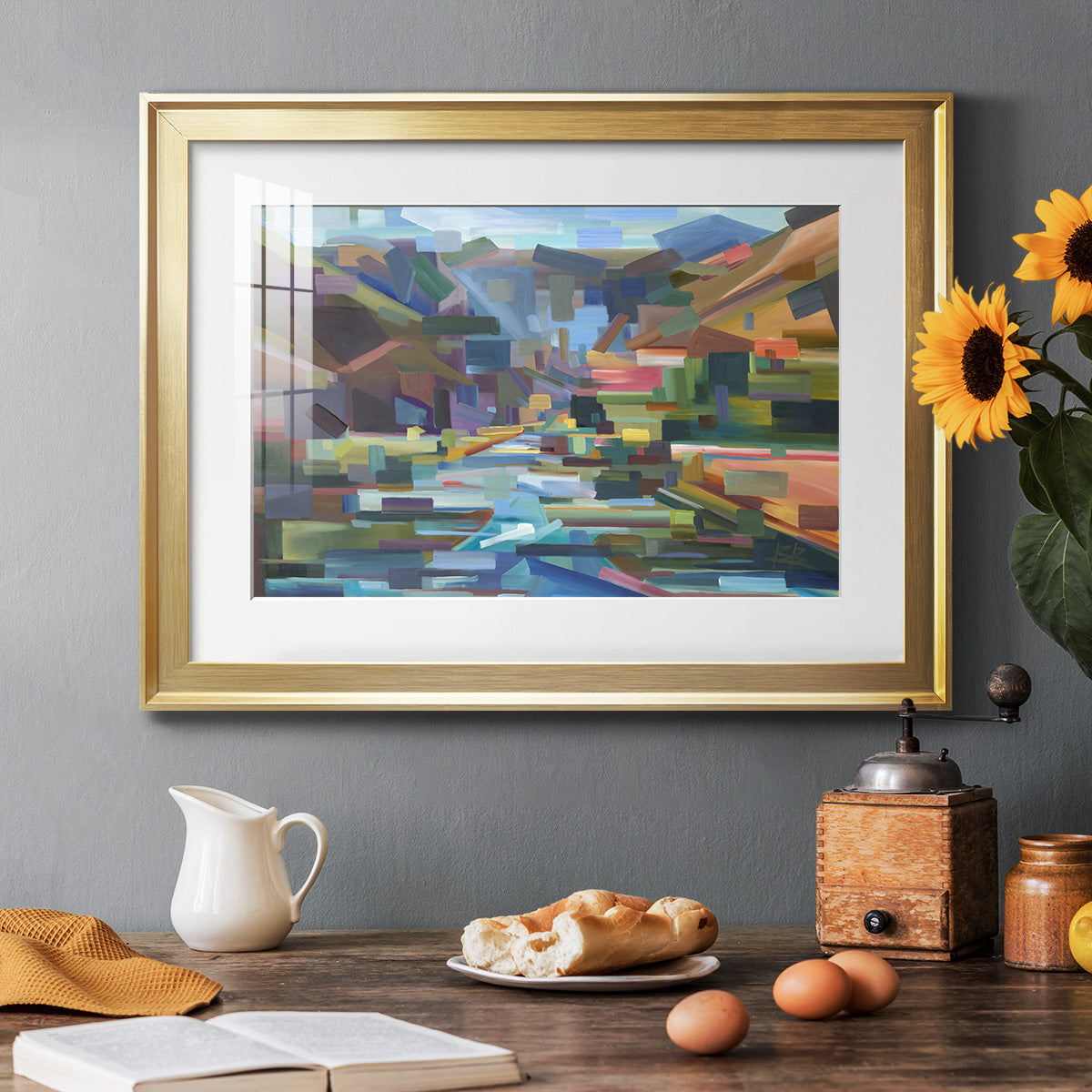 Pieces of Yakima Canyon - Modern Framed Art Print