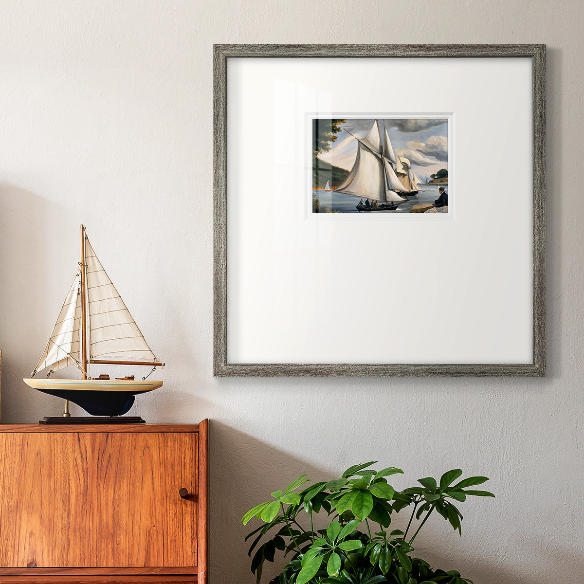 SaRiver Sail Premium Framed Print Double Matboard