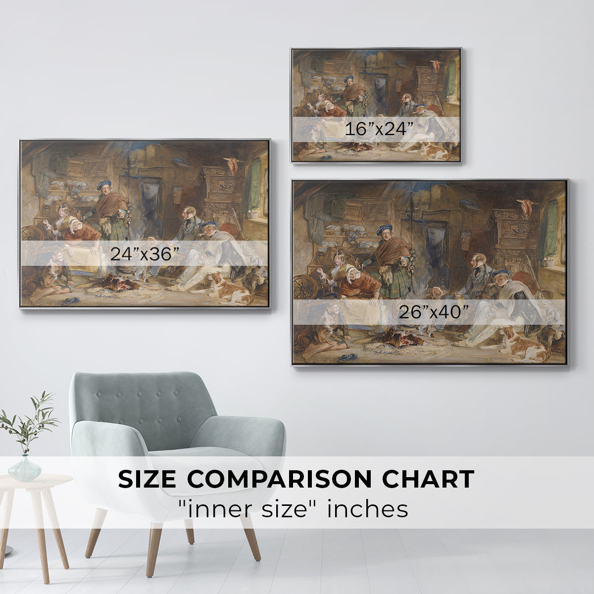 Highland Hospitality, 1832 - Floater Framed Canvas Print