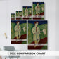 Size comparison chart for canvas art prints, showing multiple size options.