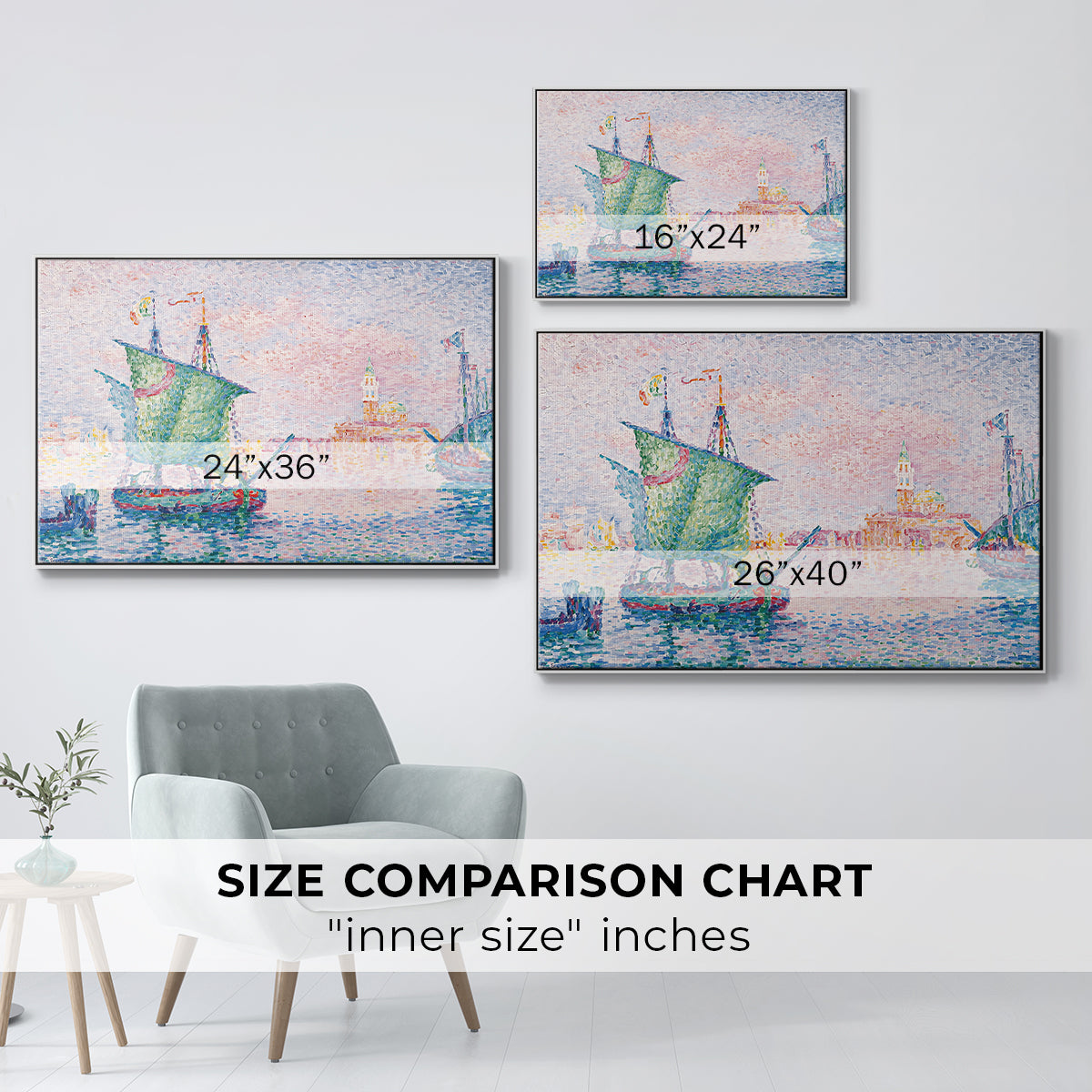 Venice, the Pink Cloud, 1909 - Floater Framed Canvas Print