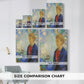 Size comparison chart for canvas art prints, showing multiple size options.
