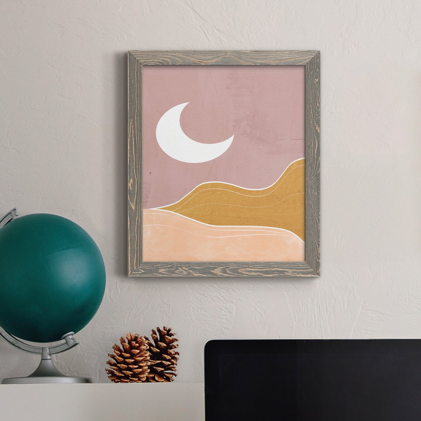 Sedona Moon - Barnwood Framed Canvas Print