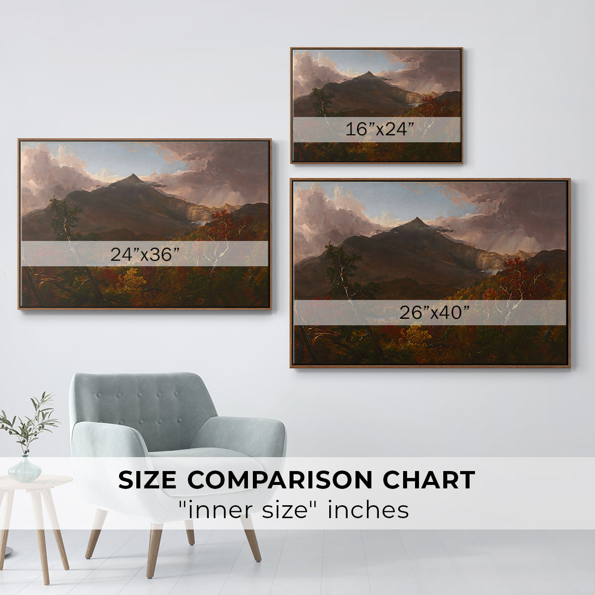 View of Schroon Mountain, Essex County, New York, After a Storm, 1838 - Floater Framed Canvas Print