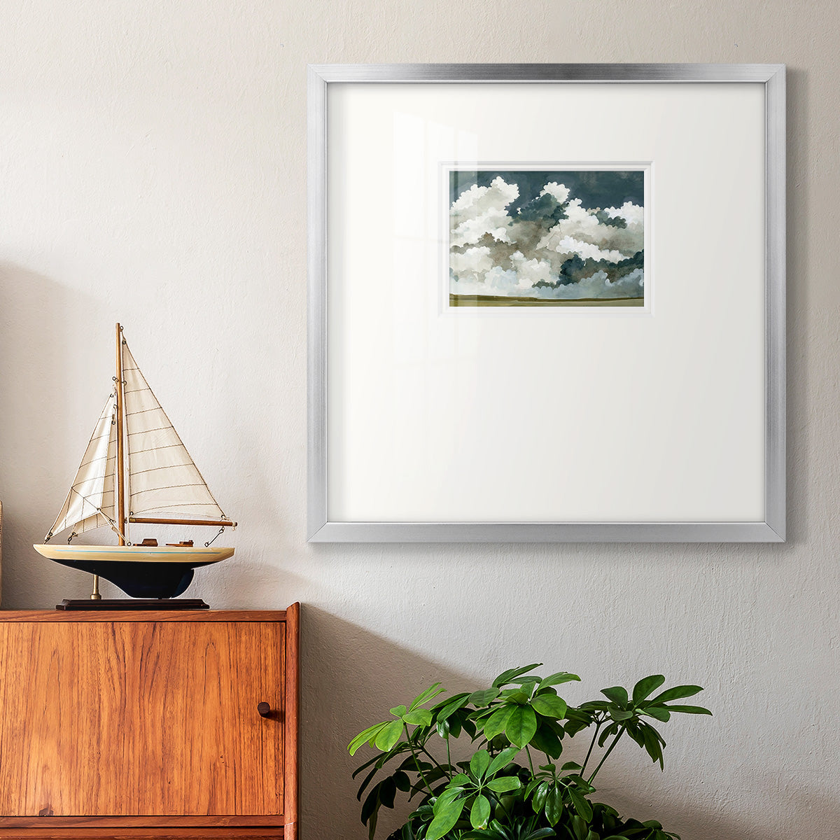 Vast Neutral Sky III Premium Framed Print Double Matboard