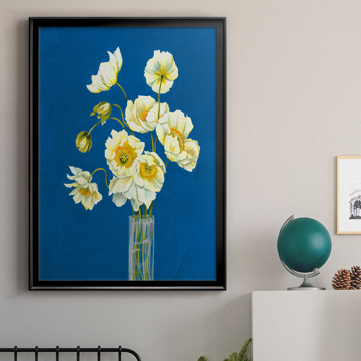 Ice Poppies - Modern Framed Canvas Print