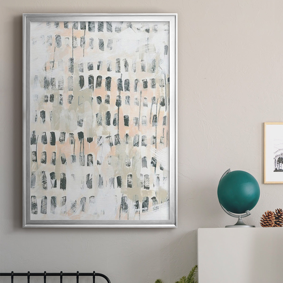 Sand Glyphs III - Modern Framed Canvas Print