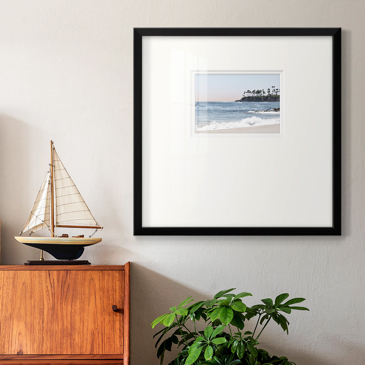 Distant Palms Premium Framed Print Double Matboard