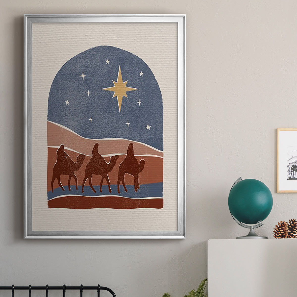 Boho Nativity II - Modern Framed Canvas Print