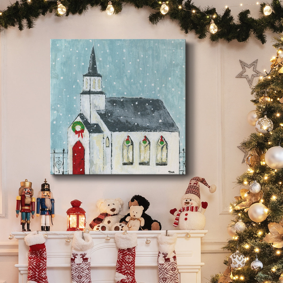 Christmas Night-Premium Gallery Wrapped Canvas - Ready to Hang