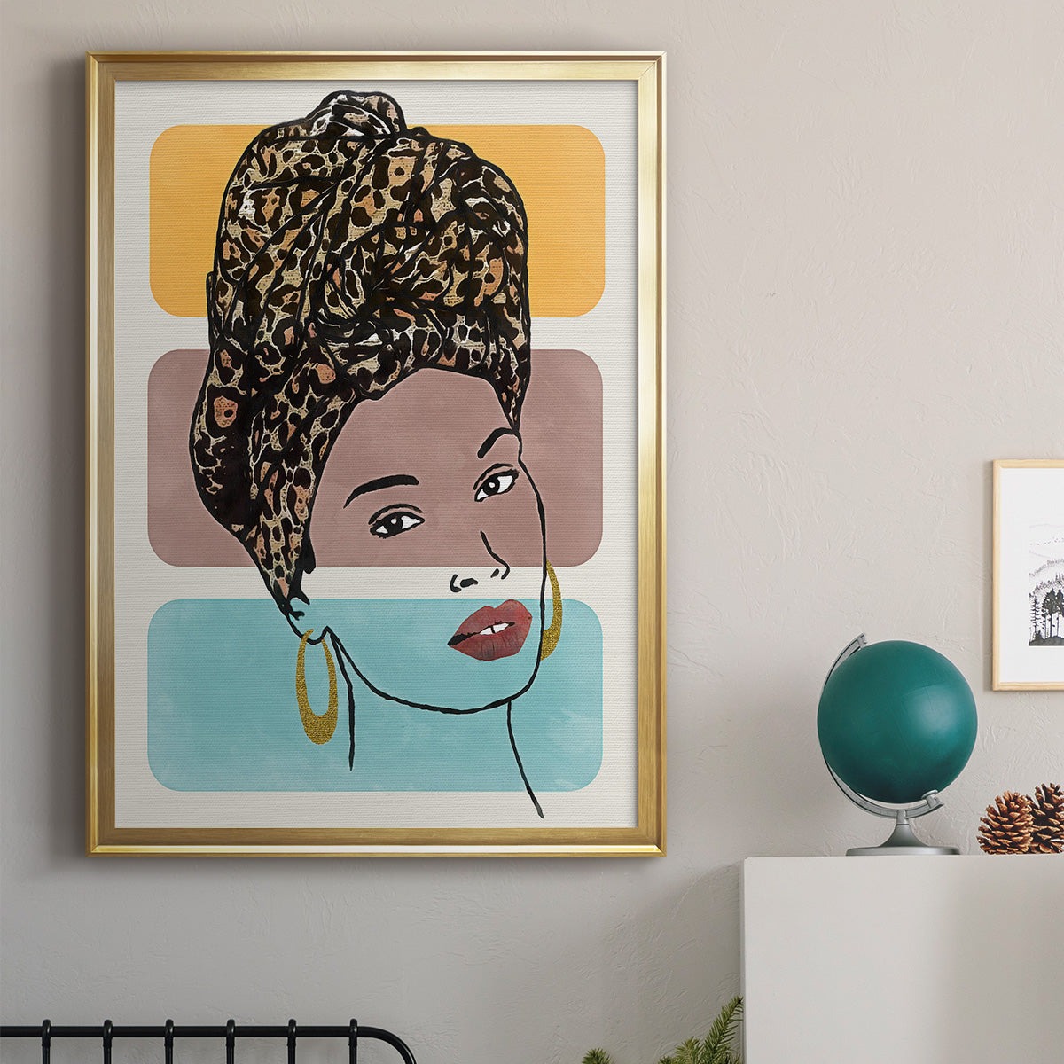 Head Wrap I - Modern Framed Canvas Print