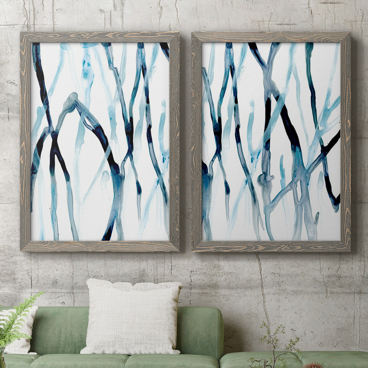 Runnel I - Premium Framed Canvas 2 Piece Set - Ready to Hang