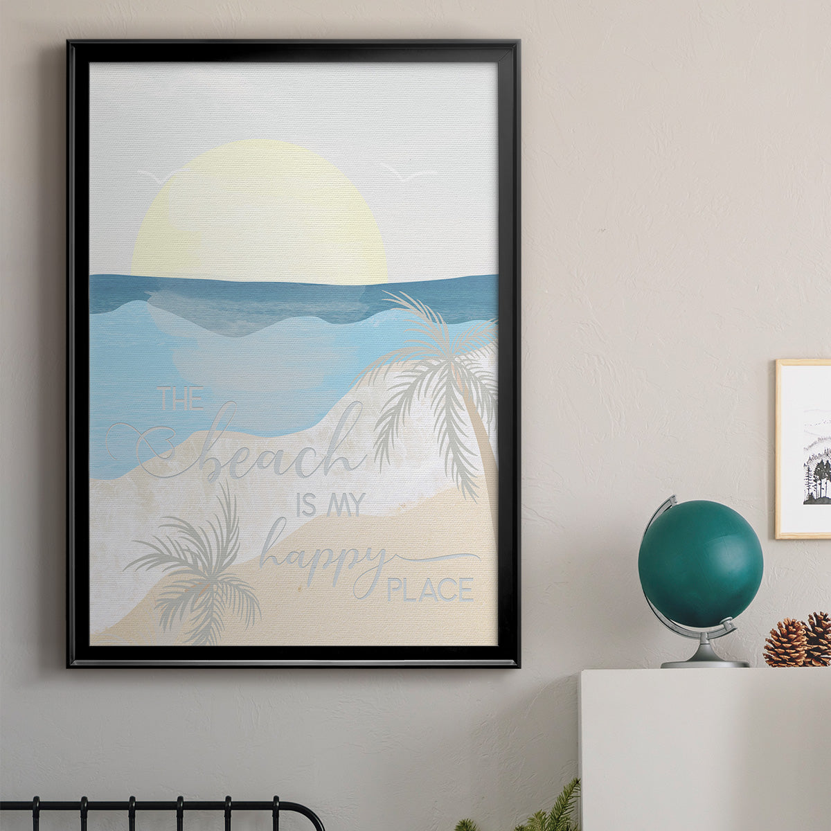 Happy Place - Modern Framed Canvas Print