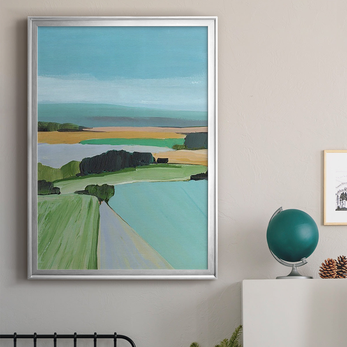 Bright Colored Countryside III - Modern Framed Canvas Print