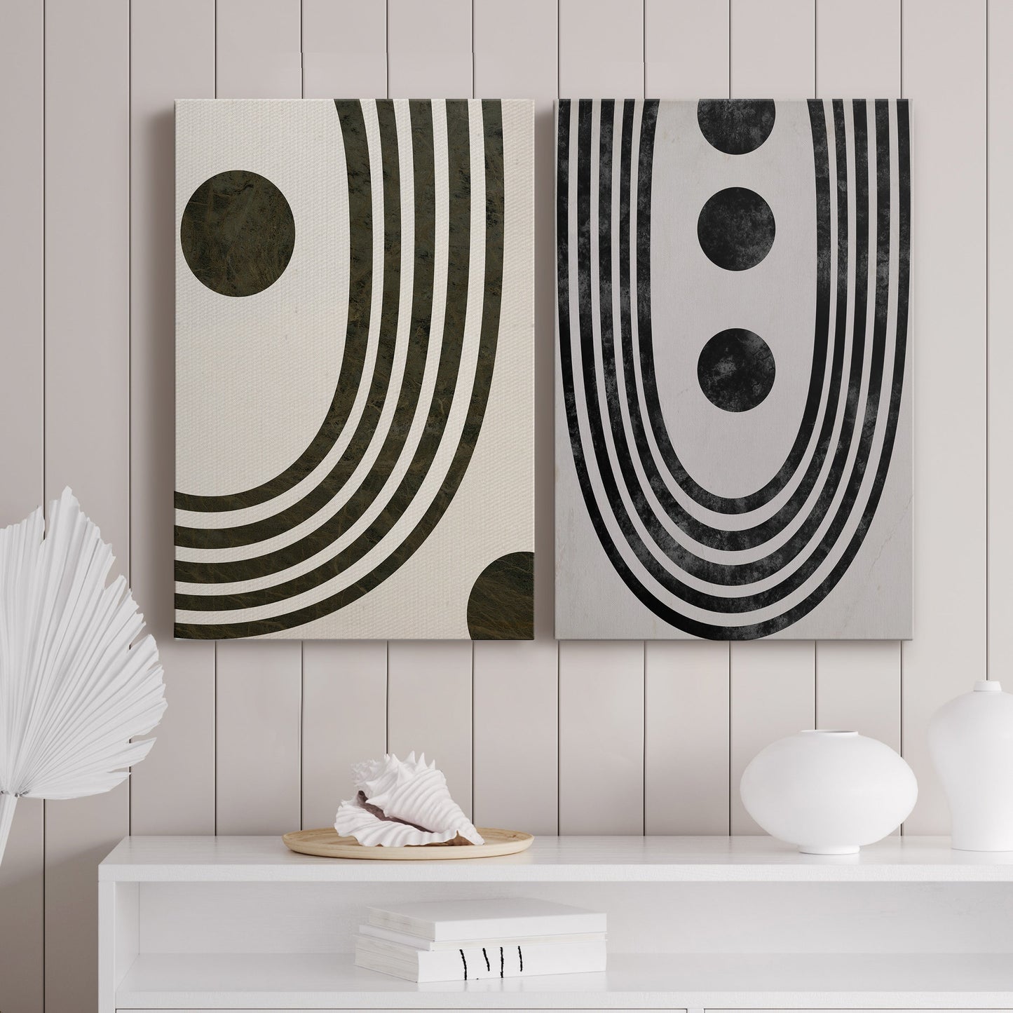 Tubular Abstract I Premium Gallery Wrapped Canvas - Ready to Hang - Set of 2 - 8 x 12 Each