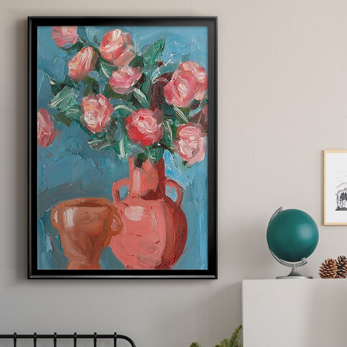 Rosa Blooms I - Modern Framed Canvas Print