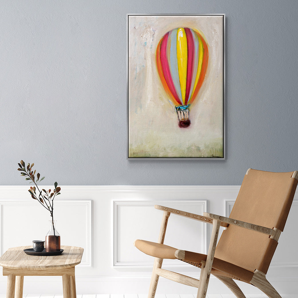 Lucky Hot Air Balloon - Framed Premium Gallery Wrapped Canvas L Frame - Ready to Hang