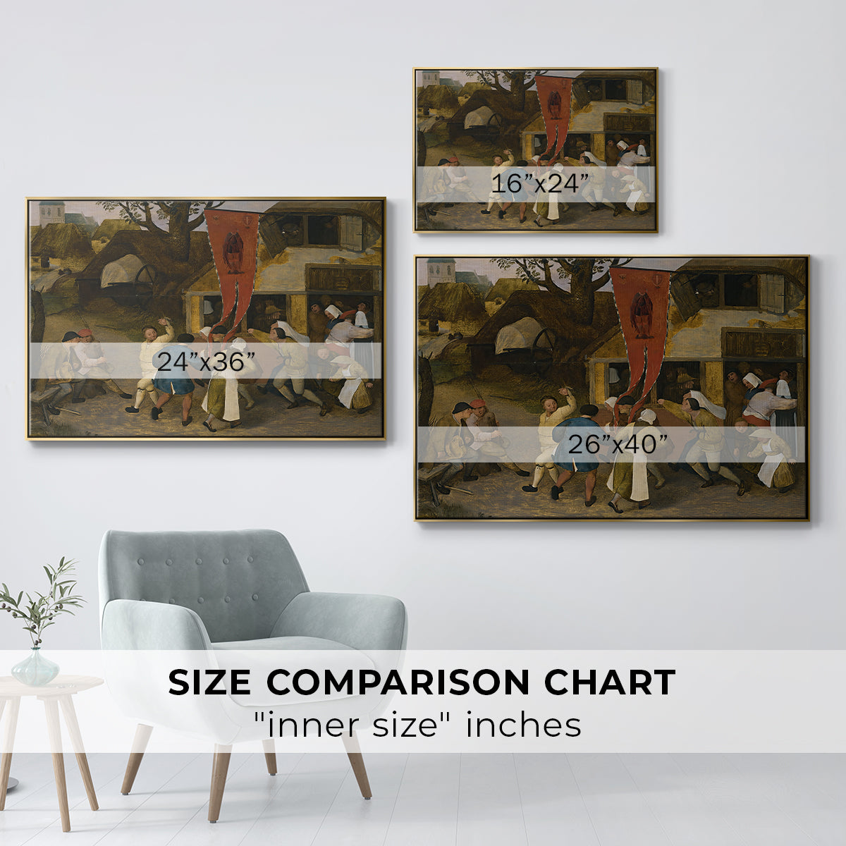 A Village Fair, c. 1567-1569 - Floater Framed Canvas Print