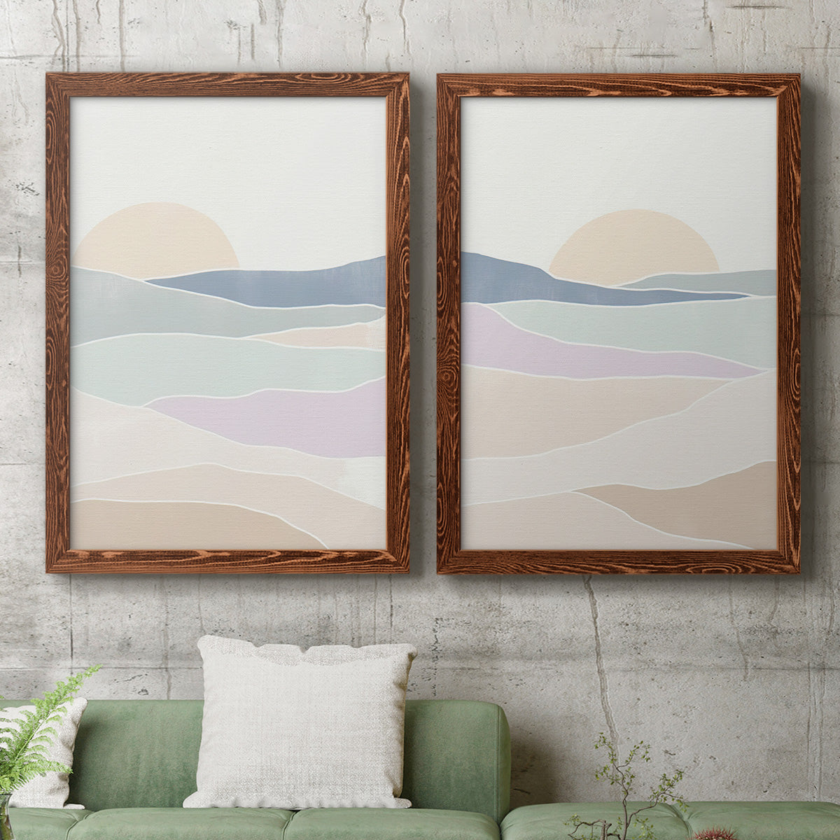 Wave Tableau I - Premium Framed Canvas 2 Piece Set - Ready to Hang