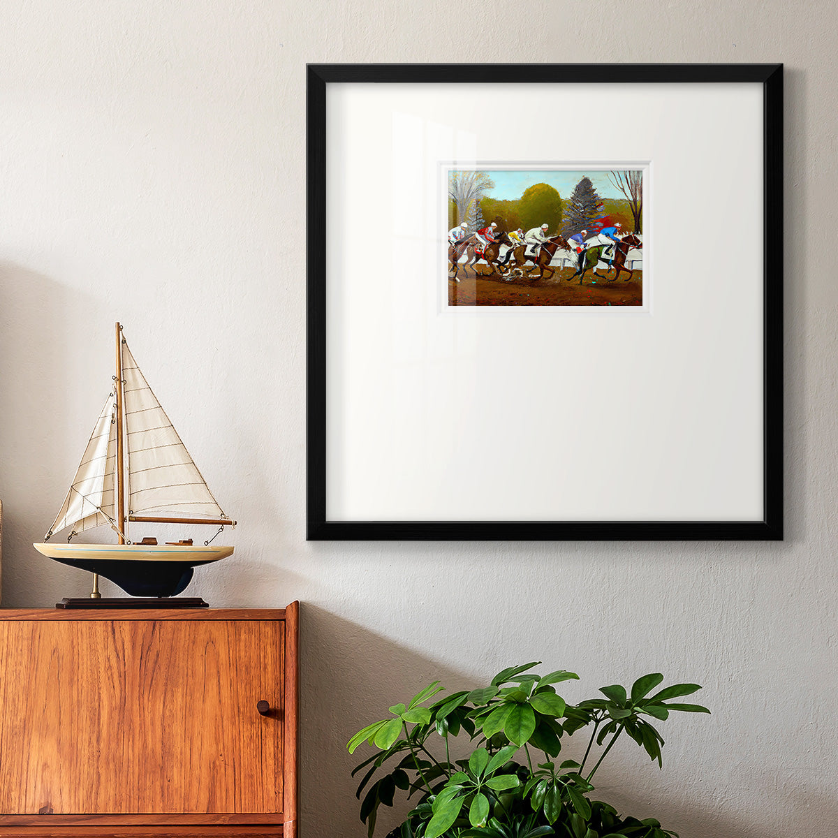 Day at the Race II Premium Framed Print Double Matboard