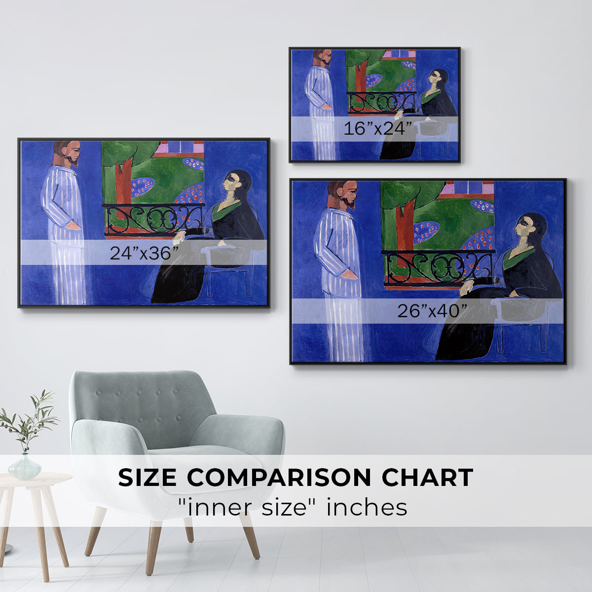 The Conversation, c. 1908-1912 - Floater Framed Canvas Print