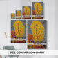 Size comparison chart for canvas art prints, showing multiple size options.