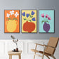 Modern Blooms I - Framed Premium Gallery Wrapped Canvas L Frame 3 Piece Set - Ready to Hang