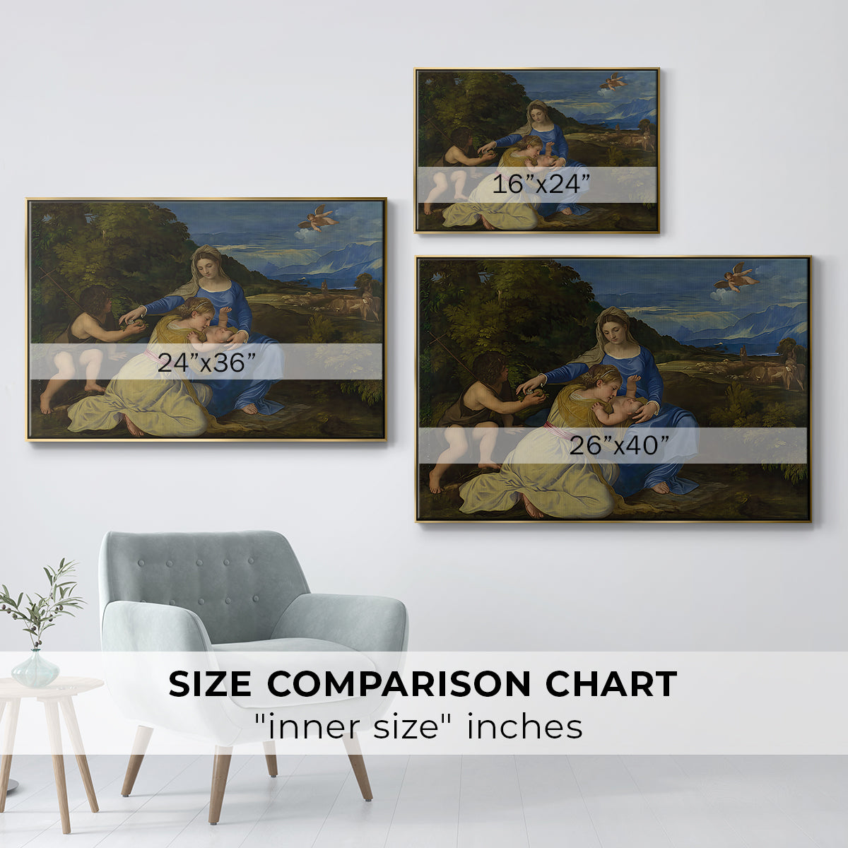The Aldobrandini Madonna, 1532 - Floater Framed Canvas Print