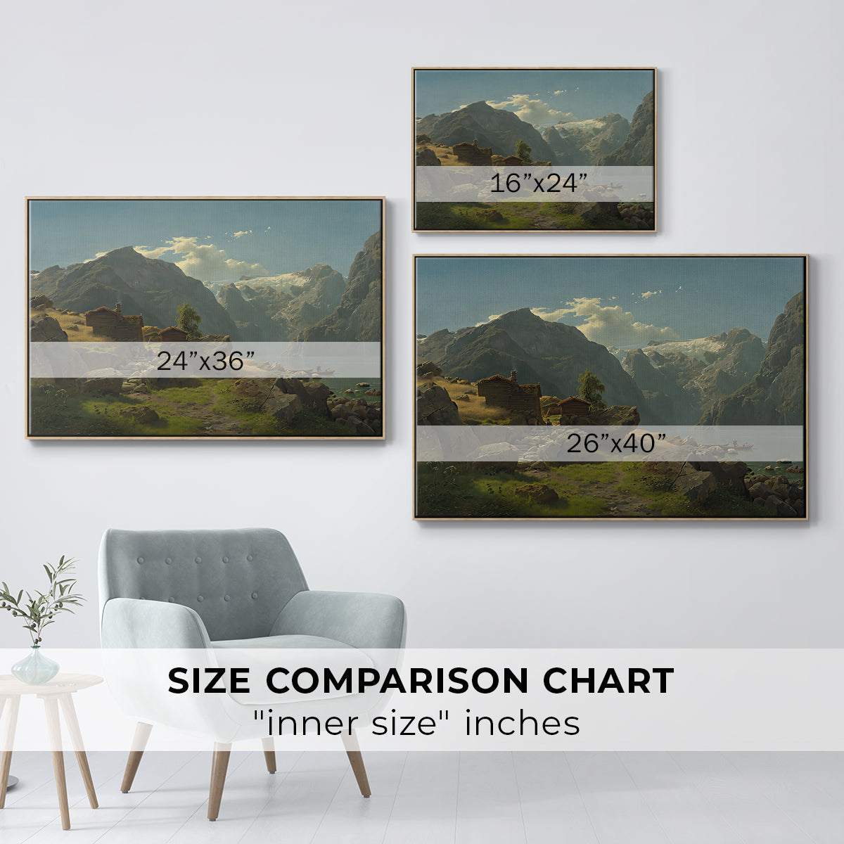 Balestrand, 1848 - Floater Framed Canvas Print