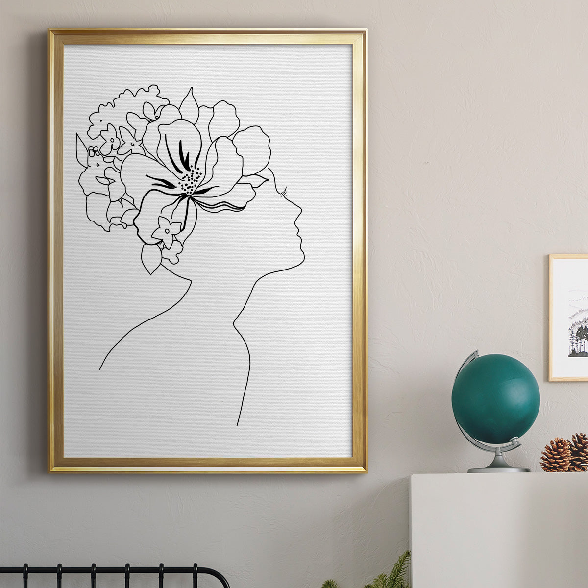 Fashion Floral Sketch I - Modern Framed Canvas Print