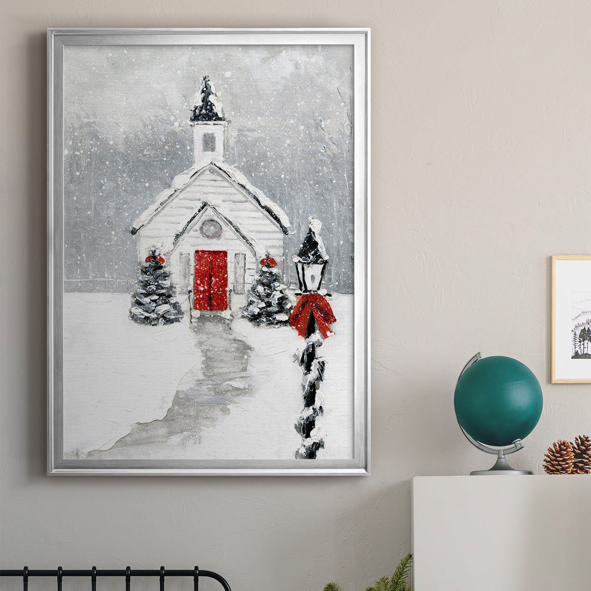 Soft Silent Night - Modern Framed Canvas Print