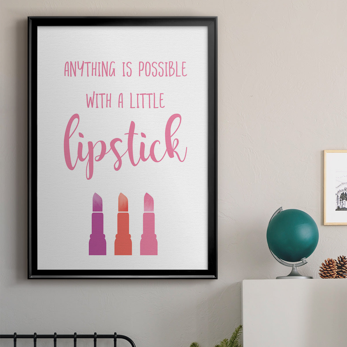 Little Lipstick - Modern Framed Canvas Print