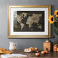 Safari World Map - Modern Framed Art Print