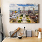 Sunny Indiana Statehouse and Indianapolis skyline Premium Gallery Wrapped Canvas - Ready to Hang